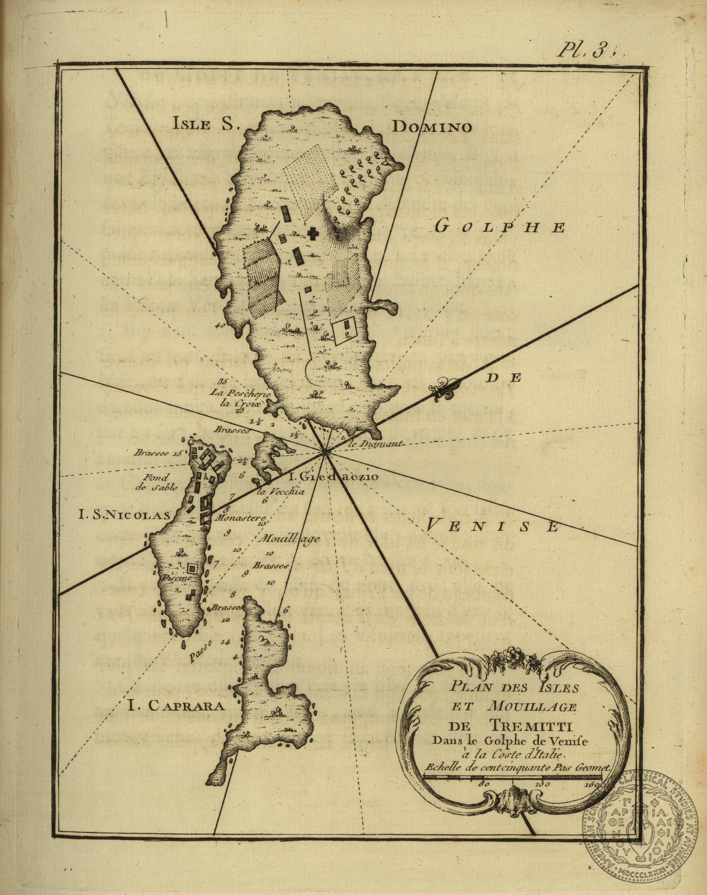 Plan des isles et mouillage de Tremitti dans le golphe de Venise